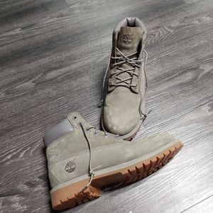Gray Timberland boots